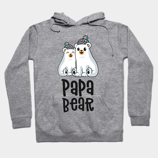 Papa Bear Matching Family Autism Awareness Gifts Dad Hoodie by 14thFloorApparel